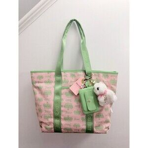 Juicy Couture Festival Large Tote Bag Pink Diamond Retro Green NWT